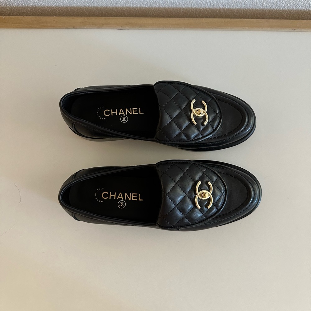 Chanel turnlock loafers